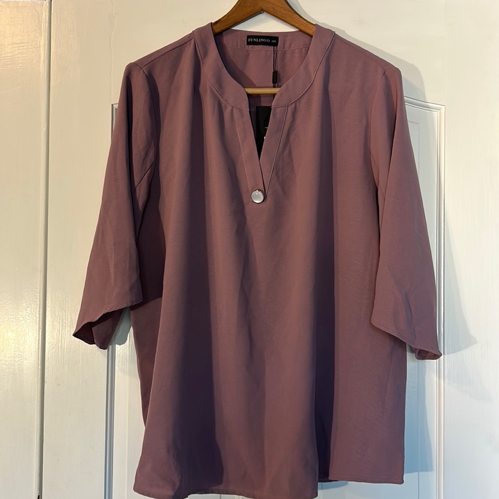 Funlingo Mauve Pink Blouse Size 2XL